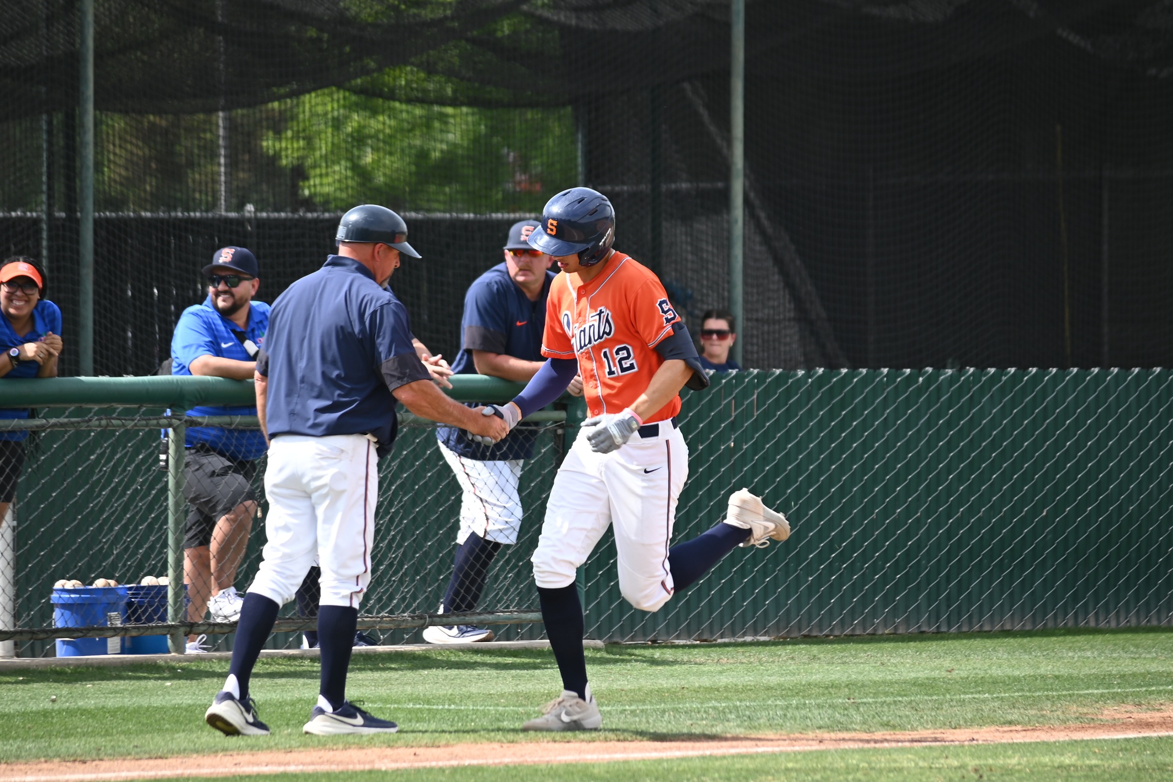 College of the Sequoias' Walker Selley (12) after hitting a 3-run homerun against Merced College on April 9, 2026. (Norma Foster / COS Athletics)