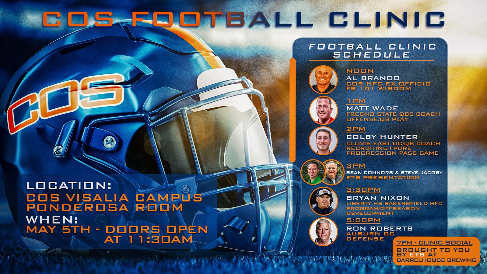 Auburn DC and Visalia native Roberts headlines COS Football Clinic on May 5