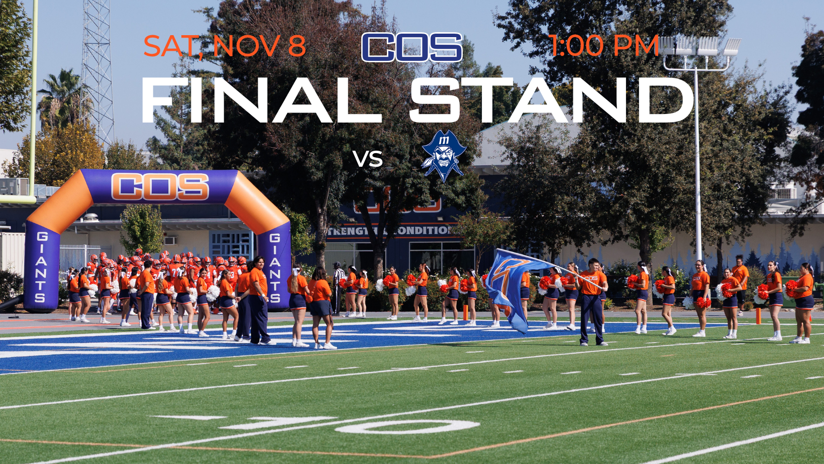 Conference Title, Playoff Berth at Stake as Giants Football Hosts Modesto in Home Finale
