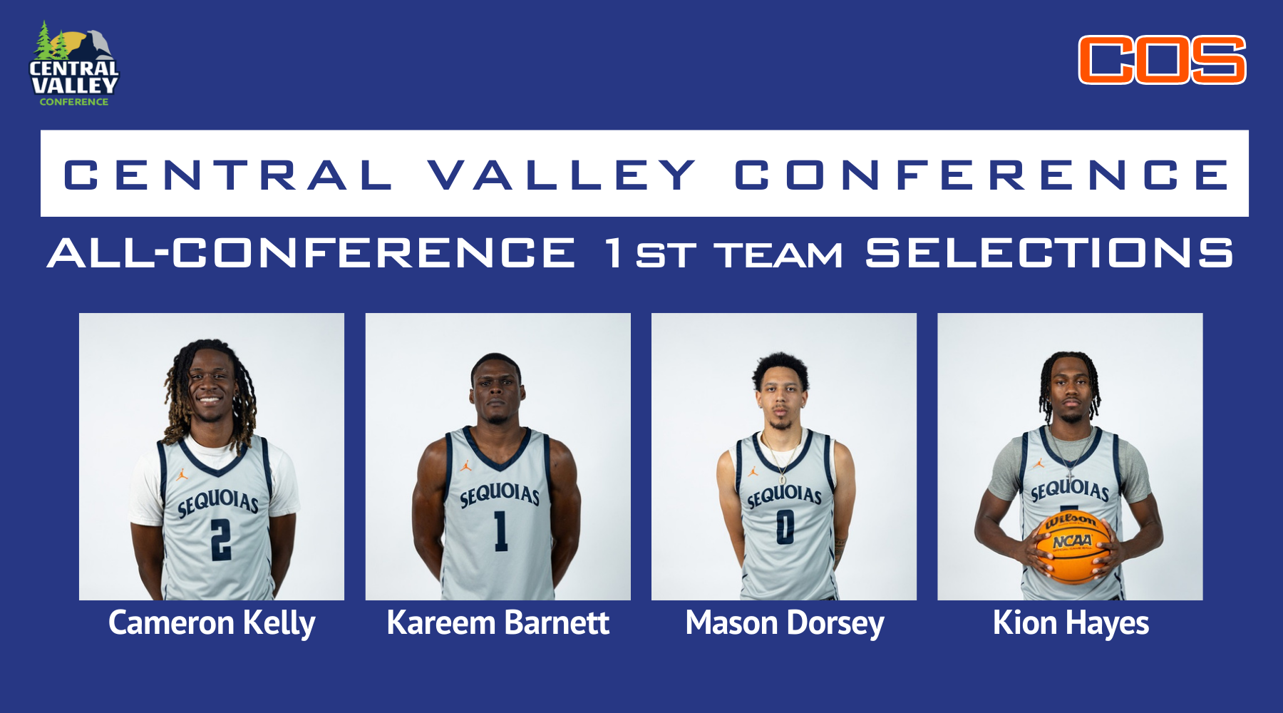 College of the Sequoias' Cameron Kelly named CVC MVP, while 7 others are named to All-Conference teams