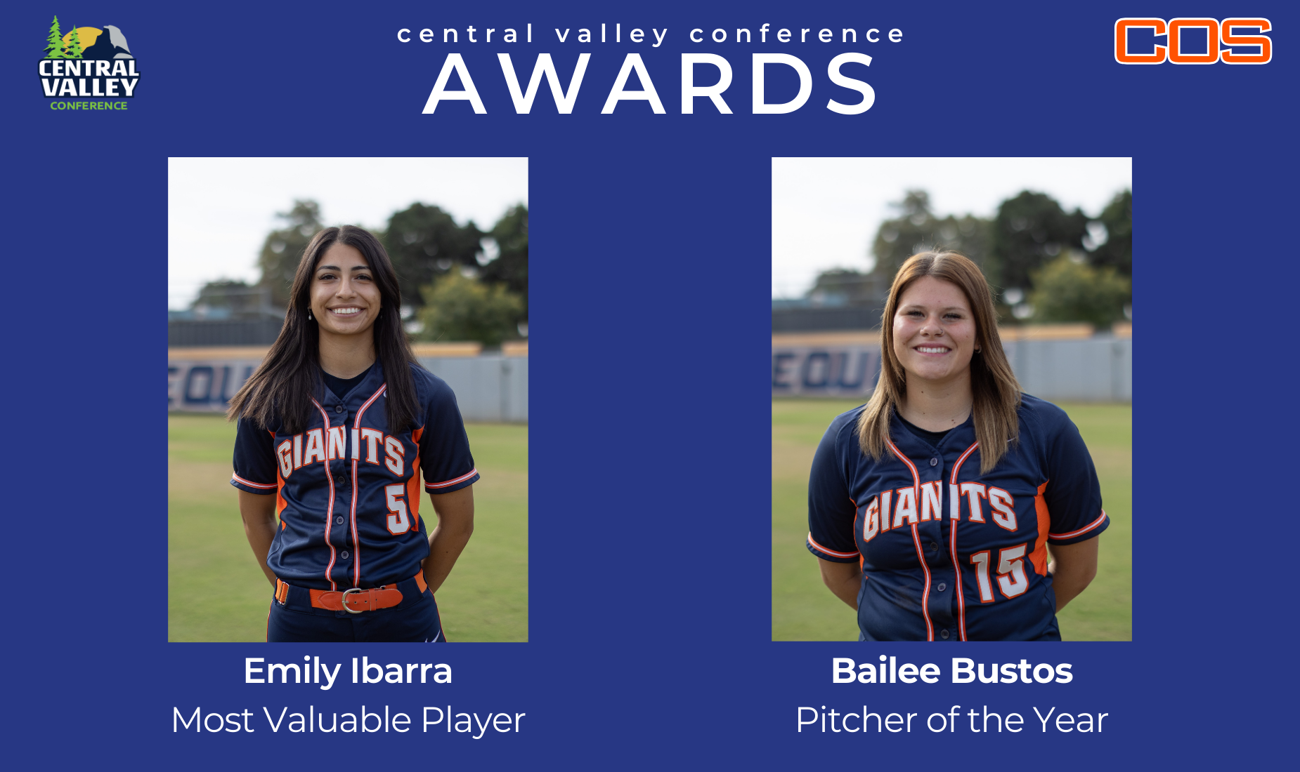 Central Valley Conference Honors MVP Ibarra and Pitcher of the Year Bustos&nbsp;