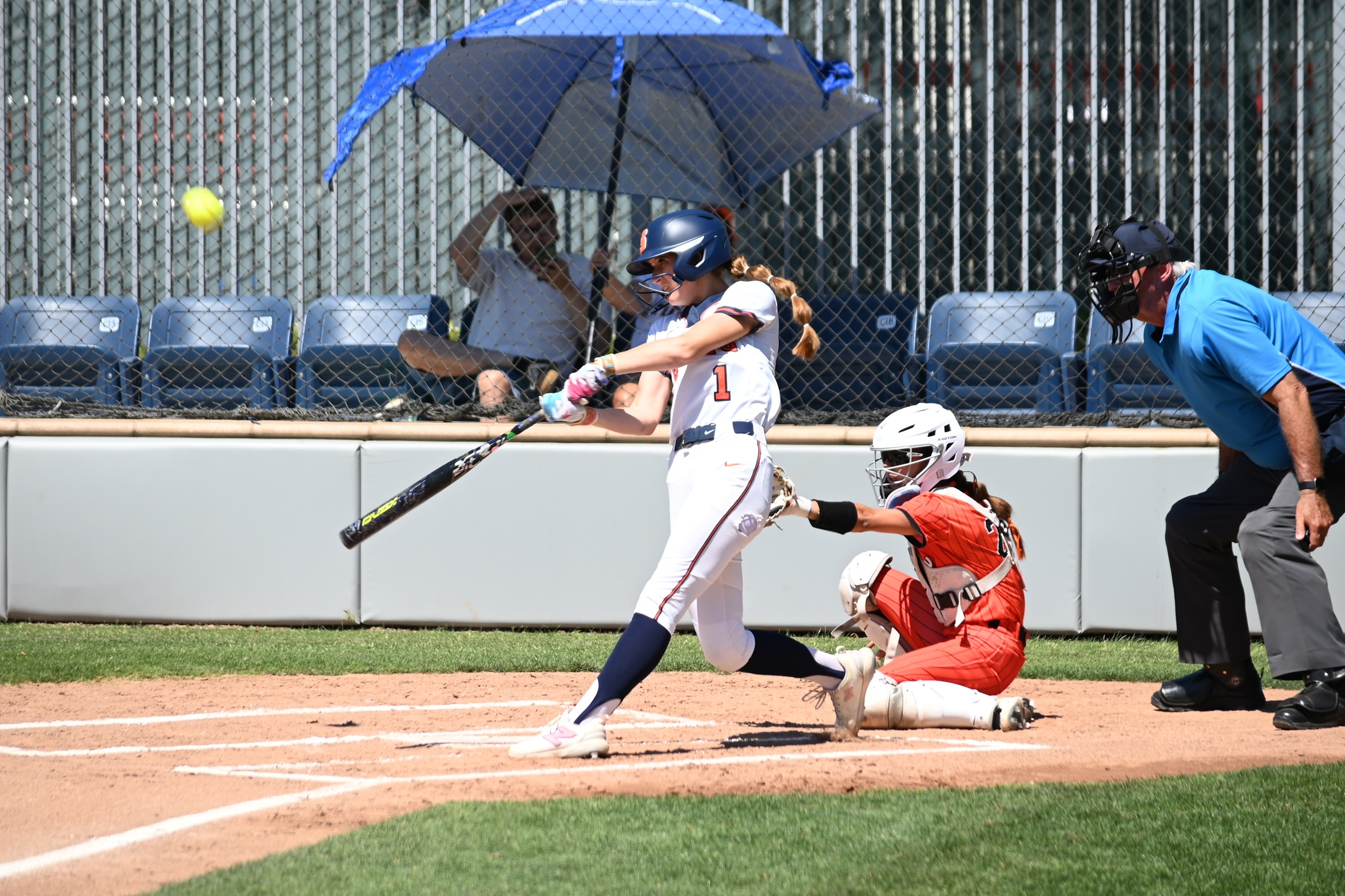 College of the Sequoias' Madisyn Benedict (1) in the game versus Reedley College on April 7, 2026. (Norma Foster / COS Athletics)