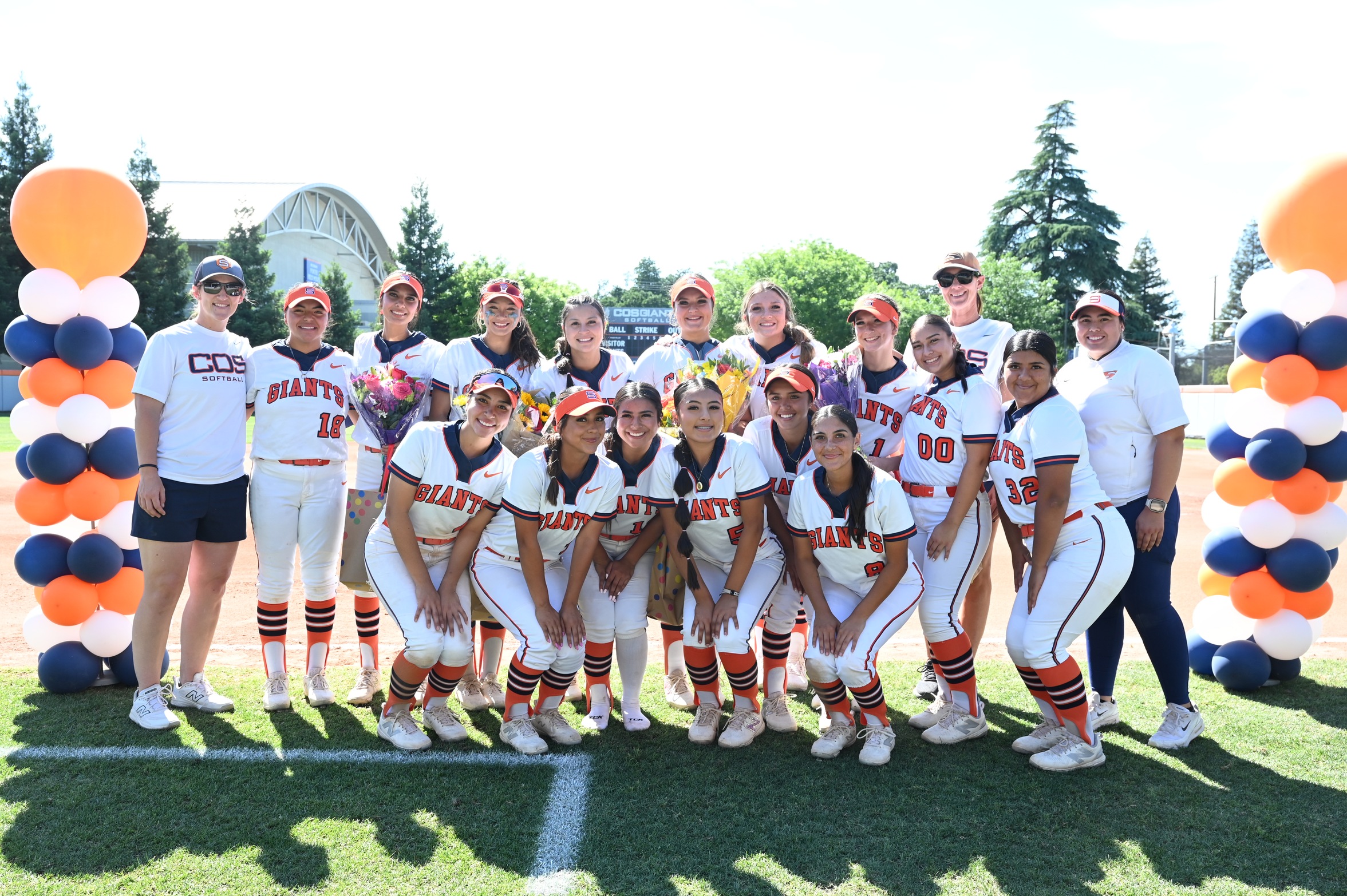 College of the Sequoias' softball team during sophomore day versus Taft College on April 14, 2026. (Norma Foster / COS Athletics)