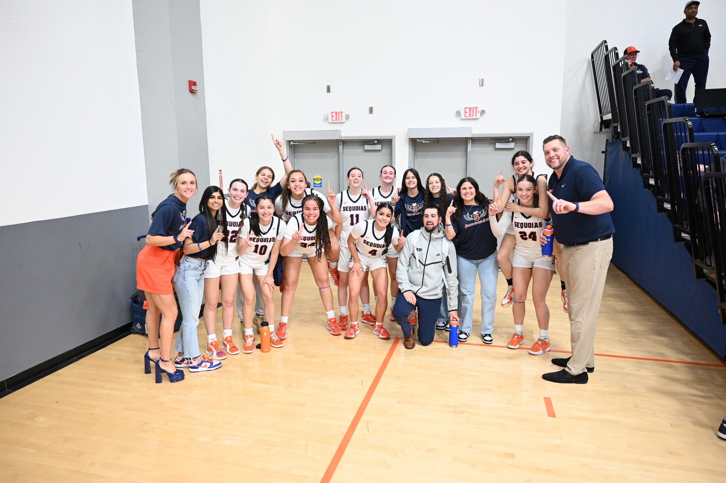 College of the Sequoias' Women's Basketball after their Regional Playoff win over Cabrillo College on March 1, 2025. (Photo Credit: Norma Foster / COS Athletics)