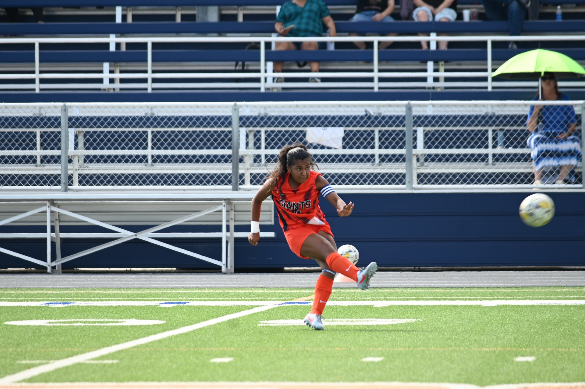 College of the Sequoias' Alize San Juan (21) in an earlier match this season versus Fresno City College on September 19, 2025. (Norma Foster / COS Athletics)
