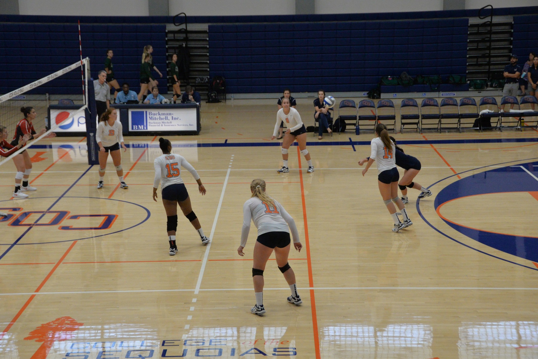 Volleyball in action earlier in the season.